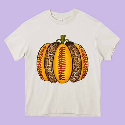 Softball Pumpkin Heavy Core Tee Designed By Texasbilliewilder