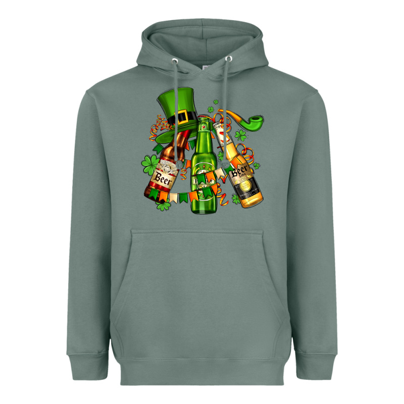 St Patrick's Beers Flags And Hat Heavyweight Hoodie by AdoDesignShop | Teevron
