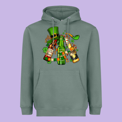 St Patrick's Beers Flags And Hat Heavyweight Hoodie Designed By Adodesignshop