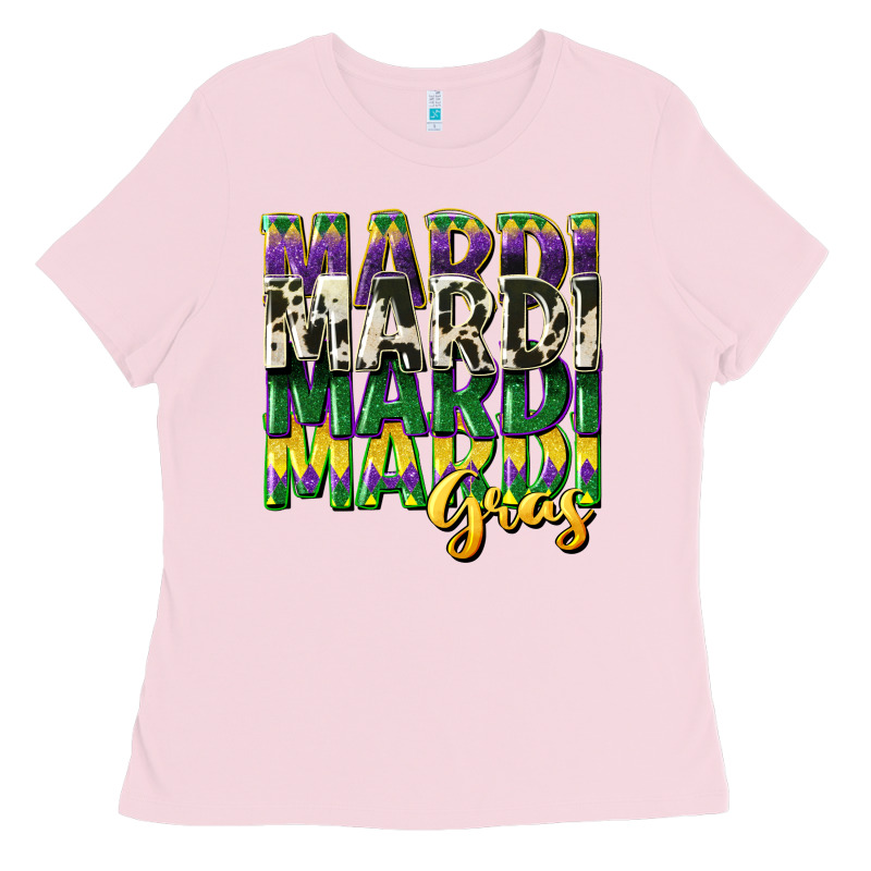 Cowhide Mardi Gras Ladies Tee by CowGirlArtShop | Teevron