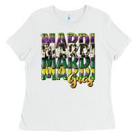 White cowhide mardi gras Ladies Tee - CowGirlArtShop