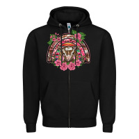 Black pink floral baby goat rainbow Zipper Hoodie - BarkalooDesign