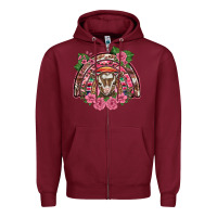 Burgundy pink floral baby goat rainbow Zipper Hoodie - BarkalooDesign