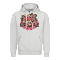Dove Grey pink floral baby goat rainbow Zipper Hoodie - BarkalooDesign