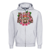 Heather Grey pink floral baby goat rainbow Zipper Hoodie - BarkalooDesign