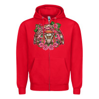 Red pink floral baby goat rainbow Zipper Hoodie - BarkalooDesign