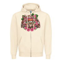 Sandshell pink floral baby goat rainbow Zipper Hoodie - BarkalooDesign