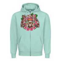 Seafoam pink floral baby goat rainbow Zipper Hoodie - BarkalooDesign
