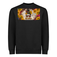 Black mess bun mama with sunflowers and colorful leopard license plate Heavyweight Sweatshirt - BarkalooDesign