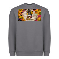 Storm mess bun mama with sunflowers and colorful leopard license plate Heavyweight Sweatshirt - BarkalooDesign