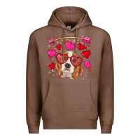 Chestnut Valentines day  beagle Premium Hoodie - RanaPortraitStore