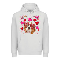 Dove Grey Valentines day  beagle Premium Hoodie - RanaPortraitStore