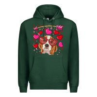 Sports Green Valentines day  beagle Premium Hoodie - RanaPortraitStore