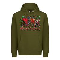 Army Green merry Christmas teeth Premium Hoodie - CowhideDigitalArt