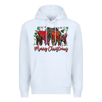 White merry Christmas teeth Premium Hoodie - CowhideDigitalArt
