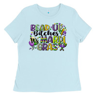 Baby Blue bead up bitches its mardi gras Ladies Tee - CowGirlArtShop