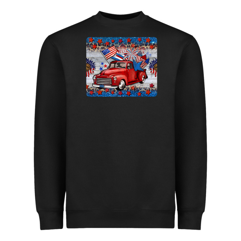 American Truck 4th Of July Mousepad Heavyweight Sweatshirt by BarkalooDesign | Teevron