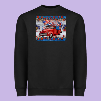 American Truck 4th Of July Mousepad Heavyweight Sweatshirt Designed By Barkaloodesign