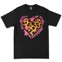 Black Leopard Pink Glitter Heart Premium Tee - Jasminsmagicworld