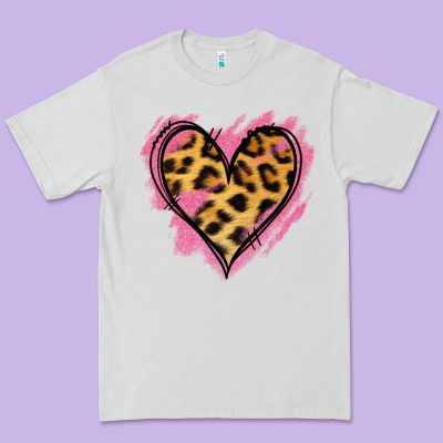 Leopard Pink Glitter Heart Premium Tee Designed By Jasminsmagicworld