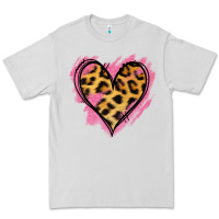 Dove Grey Leopard Pink Glitter Heart Premium Tee - Jasminsmagicworld