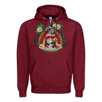 Burgundy ladybuy gnomies rainbow Zipper Hoodie - BarkalooDesign