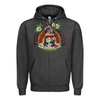 Charcoal Heather ladybuy gnomies rainbow Zipper Hoodie - BarkalooDesign