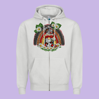 Ladybuy Gnomies Rainbow Zipper Hoodie Designed By Barkaloodesign