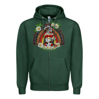 Sports Green ladybuy gnomies rainbow Zipper Hoodie - BarkalooDesign