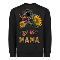 Black mess bun mama sunflowers Heavyweight Sweatshirt - BarkalooDesign