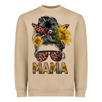Mushroom mess bun mama sunflowers Heavyweight Sweatshirt - BarkalooDesign