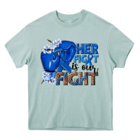 Arona Her fight is our fight Colon Cancer blue ribbon Heavy Core Tee - NancyCooperArtShop