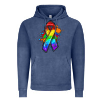 Vintage Denim Pride ribbon Vintage Hoodie - FaDigitalArtStudio