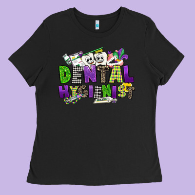 Dental Hygienest Mardi Gras Ladies Tee Designed By Cowgirlartshop