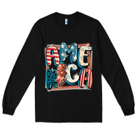 Black America with lightning bolt 4th of july Long Sleeve Tee - FaDigitalArtStudio