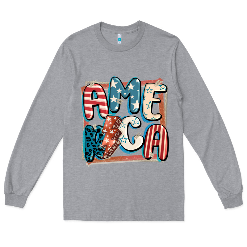 America With Lightning Bolt 4th Of July Long Sleeve Tee by FaDigitalArtStudio | Teevron