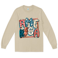 Mushroom America with lightning bolt 4th of july Long Sleeve Tee - FaDigitalArtStudio
