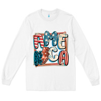 White America with lightning bolt 4th of july Long Sleeve Tee - FaDigitalArtStudio