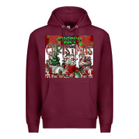 Burgundy merry Christmas Premium Hoodie - CowhideDigitalArt