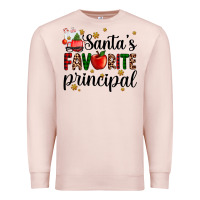 Pale Pink santa's favorite principal Premium Sweatshirt - AdoDesignShop