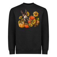 Black donkey sunflower and pumpkin farm Heavyweight Sweatshirt - BarkalooDesign