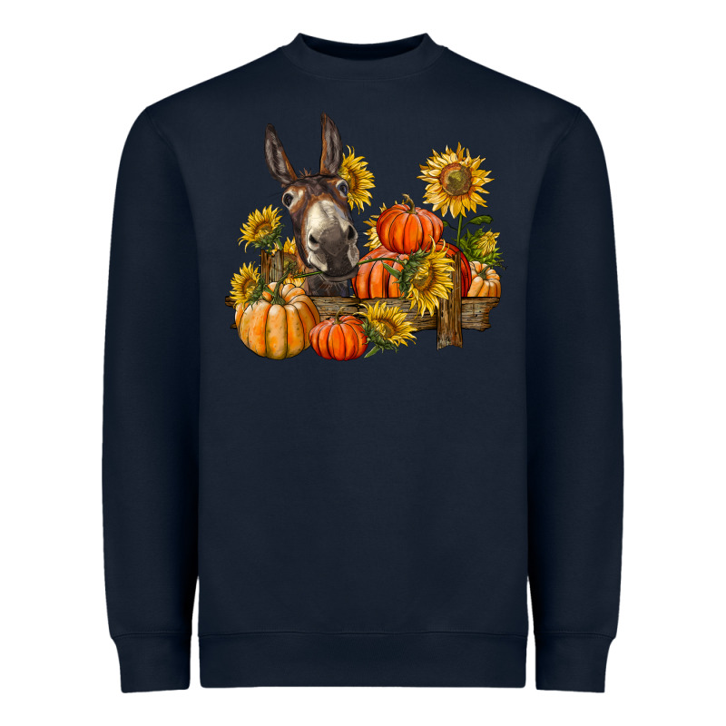 Donkey Sunflower And Pumpkin Farm Heavyweight Sweatshirt by BarkalooDesign | Teevron