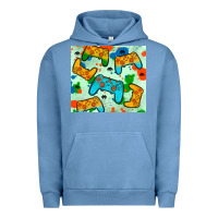 Pigment Pebble Blue gaming controller Urban Hoodie - JahusDesignShop