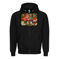 Black welcome ladybug gnome background Zipper Hoodie - BarkalooDesign
