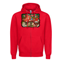 Red welcome ladybug gnome background Zipper Hoodie - BarkalooDesign