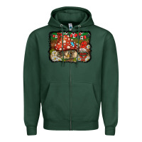 Sports Green welcome ladybug gnome background Zipper Hoodie - BarkalooDesign