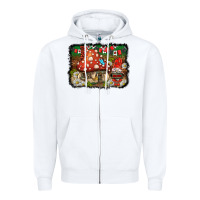 White welcome ladybug gnome background Zipper Hoodie - BarkalooDesign
