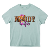 Arona Moody Heifer with Leopard Heavy Core Tee - texasbilliewilder