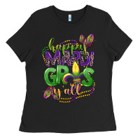 Black happy mardi gras yall Ladies Tee - CowGirlArtShop