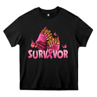 Black Breast Cancer survivor afro nails Heavy Core Tee - NancyCooperArtShop
